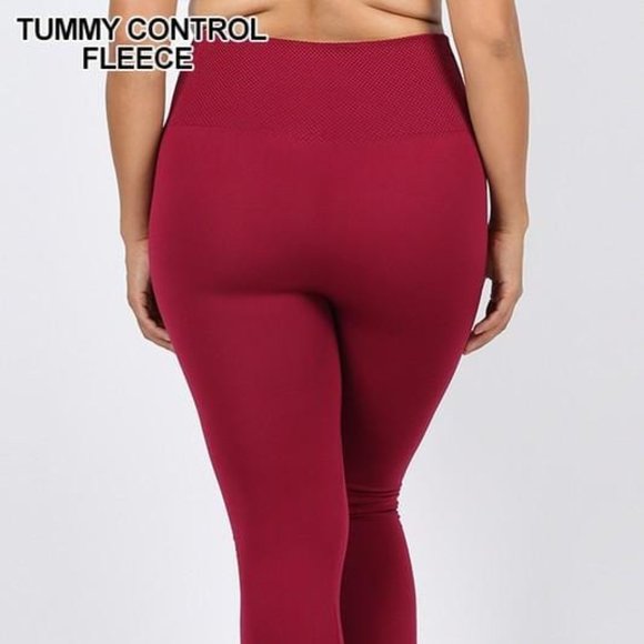 NEW! Fleece-Lined High-Waist Tummy Control Leggings in Black - Picture 3 of 4